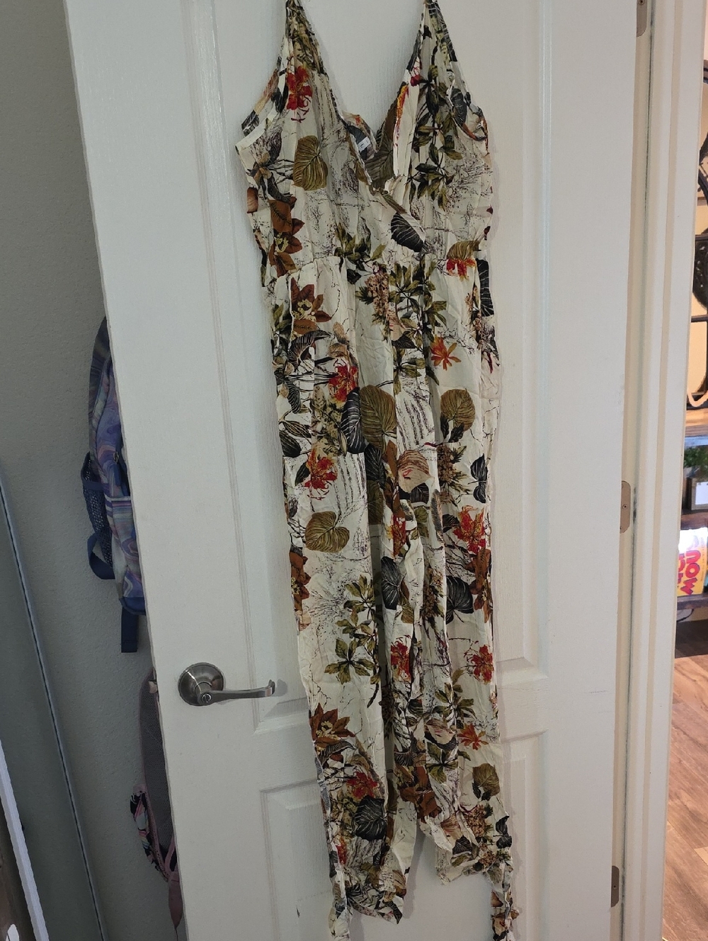 Floral Cream V-Neck Jumpsuit